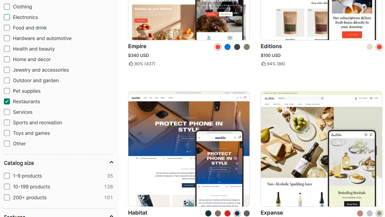 Image showing Shopify themes for starting a food business