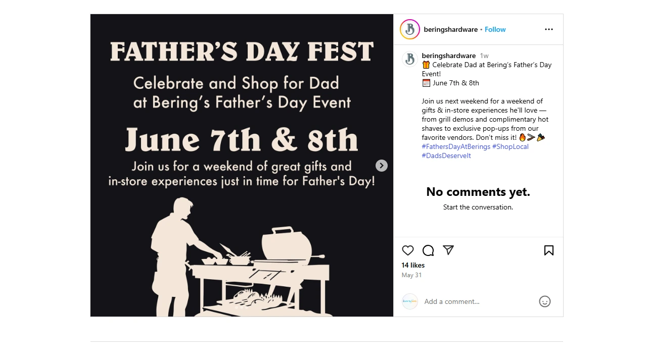 Father's Day event promotion