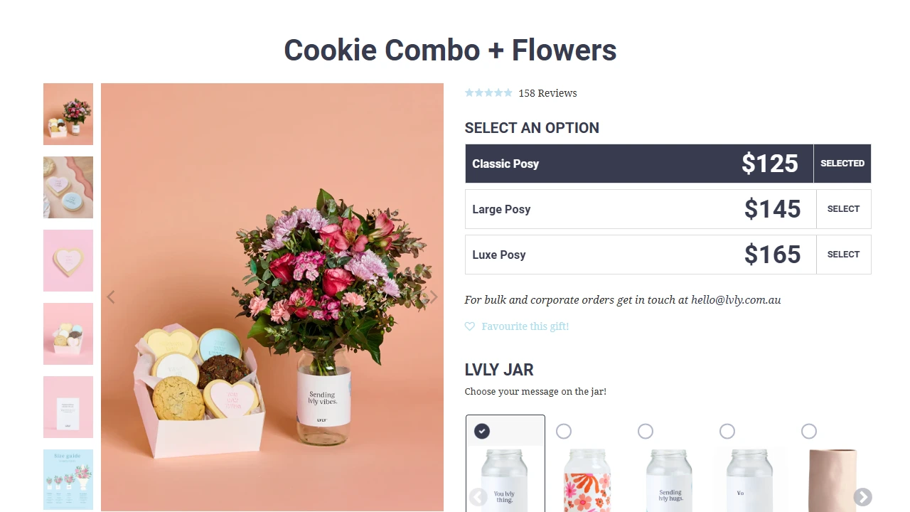 Cookie and flower gift bundle – Unique product bundle example offering customizable options and packaging