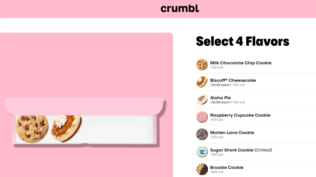 Crumbl's product page example