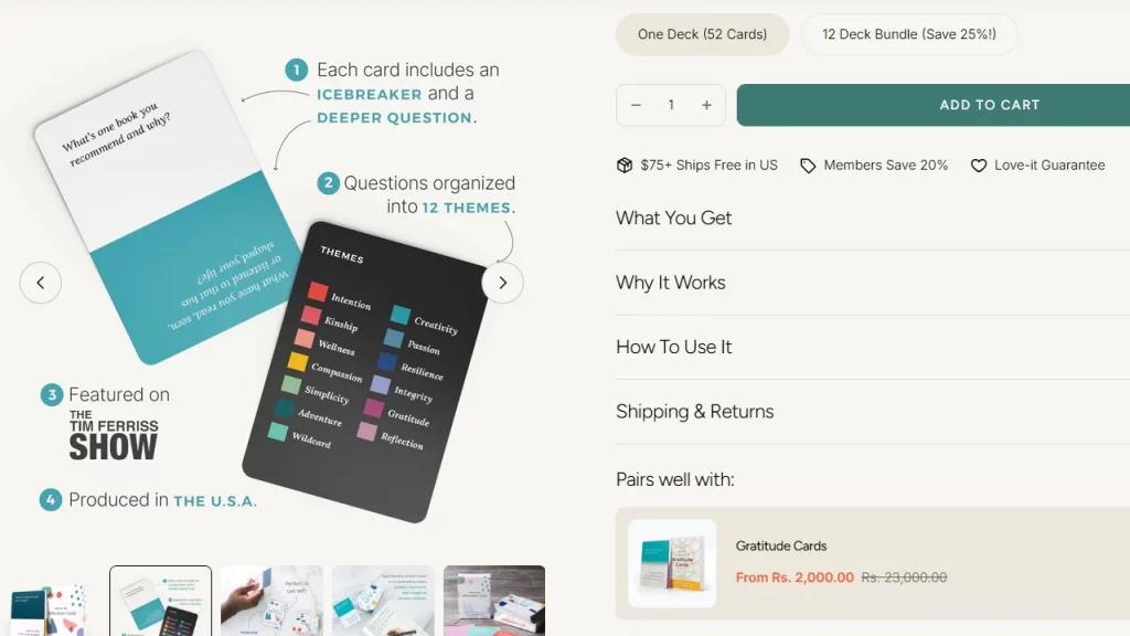 Holstee's product page example
