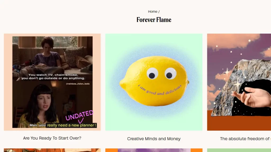 Rainbow Vision Shopify blog examples showcasing a creative, artist-driven design with journal-style posts
