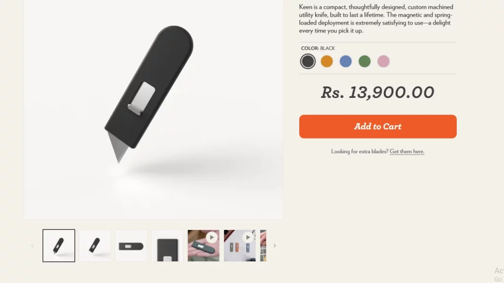 Studio Neat's product page example