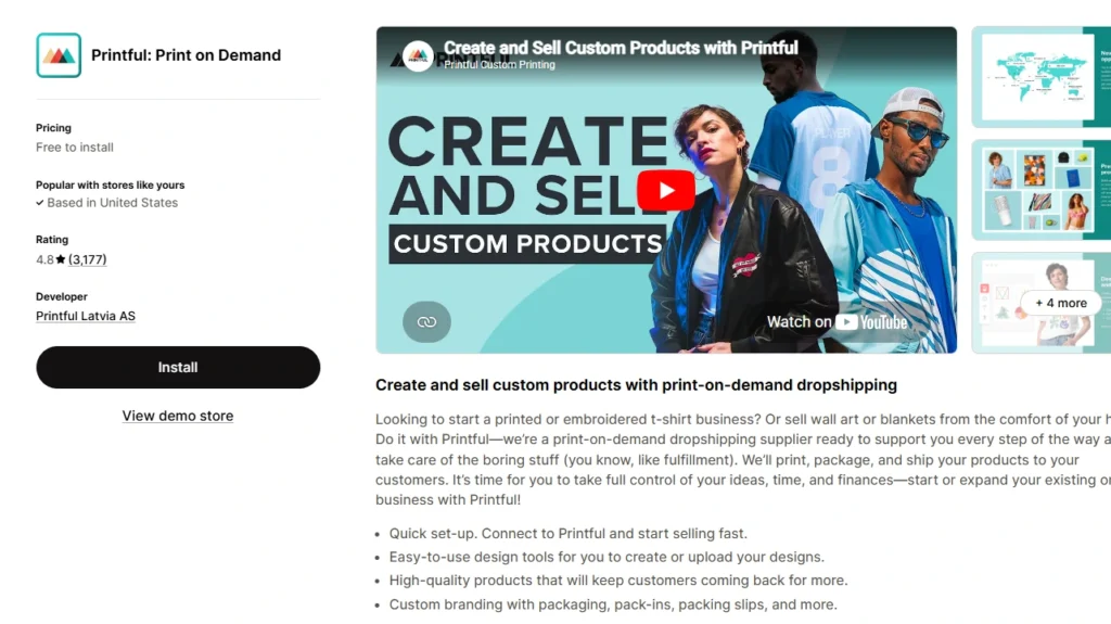 Printful, the best Shopify free app Printful, the best Shopify free app