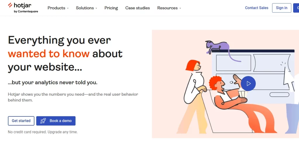 Hotjar website screenshot to improve ecommerce checkout optimization and add to cart rate