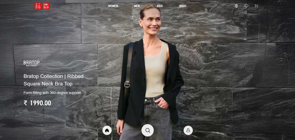 UNIQLO Shopify store example offering casual clothing and essentials
