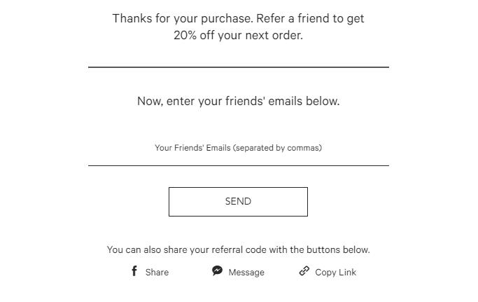 Image suggesting loyalty bonus at checkout used as a thank you page example