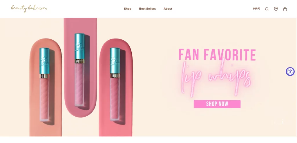 Beauty Bakerie Shopify store example for cosmetic products and beauty tools