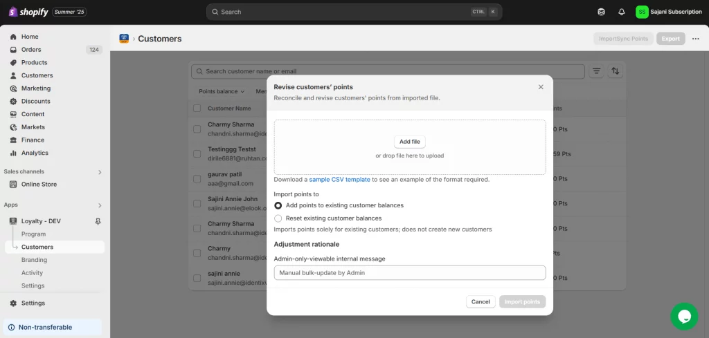 Import sync points