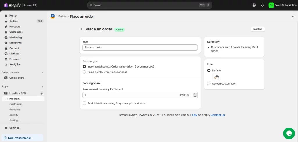 place an order rule