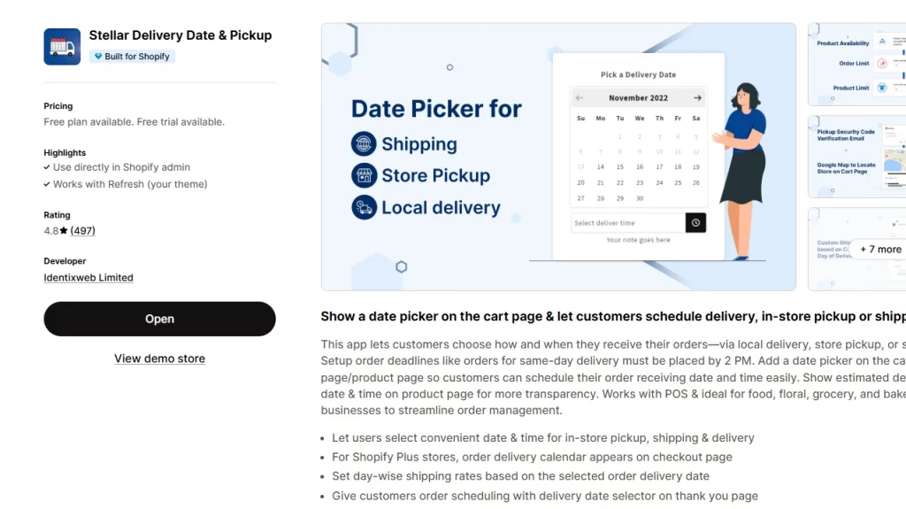 Stellar delivery and date pickup app. 