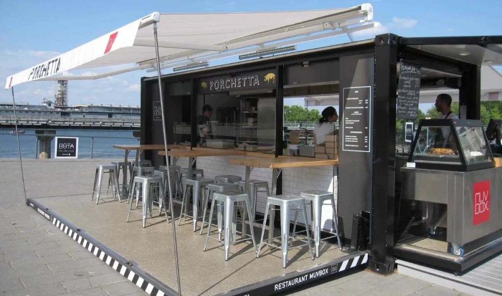 A pop-up restaurant is being operated. 
