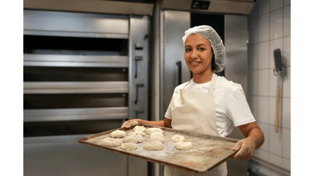 An employee in a bakery