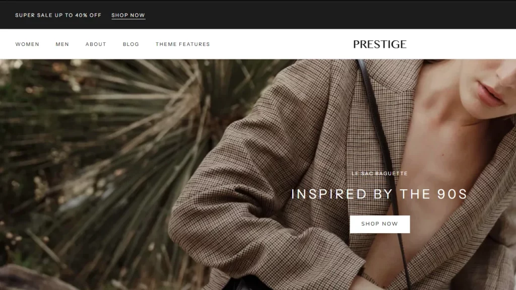 Demo page of Prestige Shopify Theme