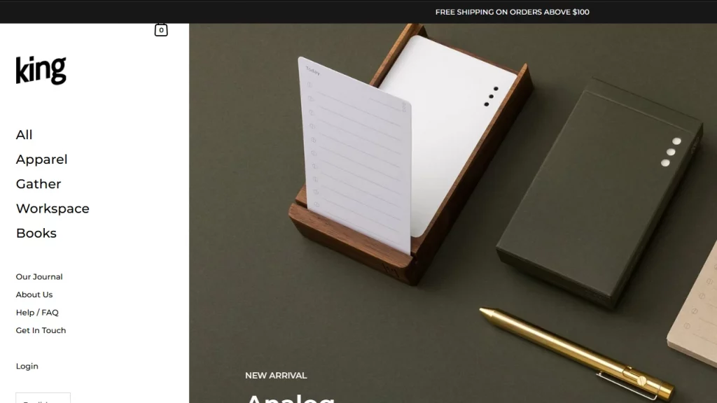 Demo page of Kingdom Shopify Theme