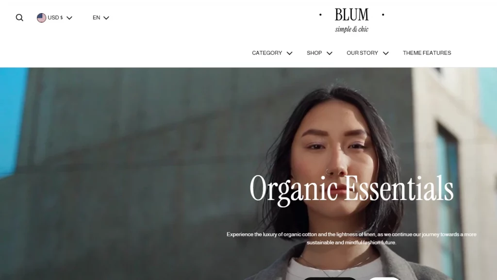 Demo page of Blum Shopify Theme