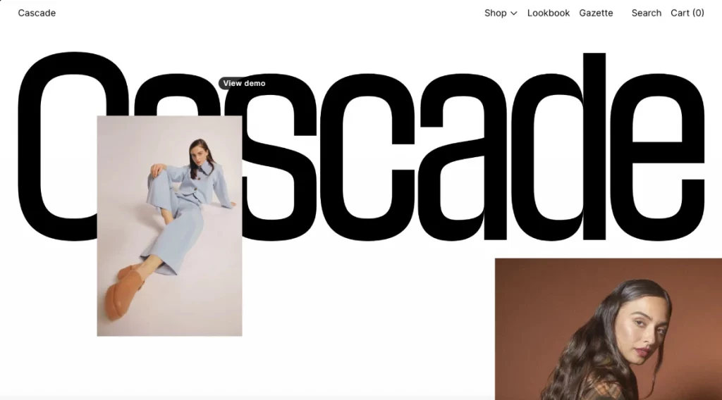 Demo page of Cascade Shopify Theme