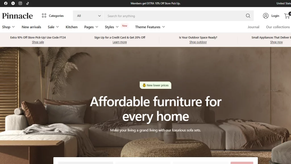 Demo page for Pinnacle, the Shopify theme for dropshipping stores. 