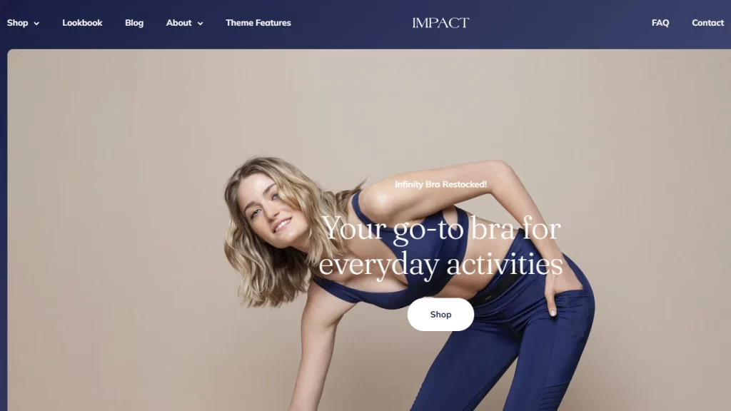 Demo page of the Balance preset of the Impact Shopify theme. 