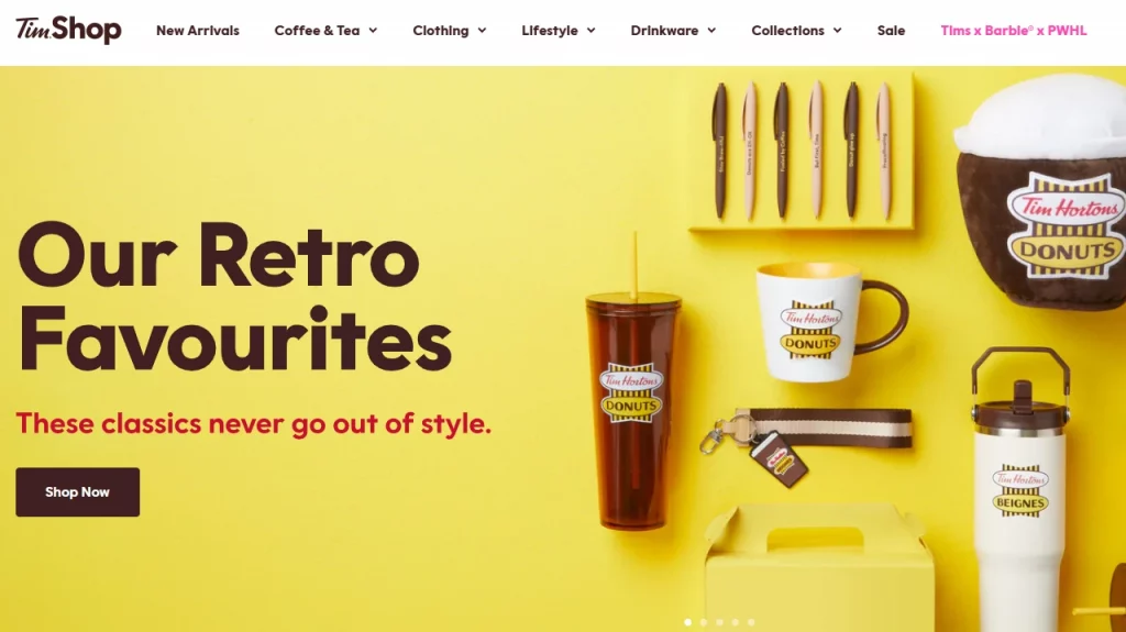 Homepage of Tim Shop, the brand using Impact Shopify Theme. 