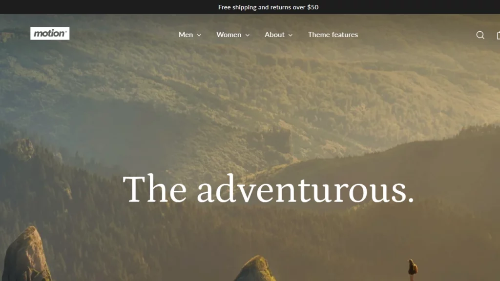 Motion - One of the presets of the Motion Shopify theme. 