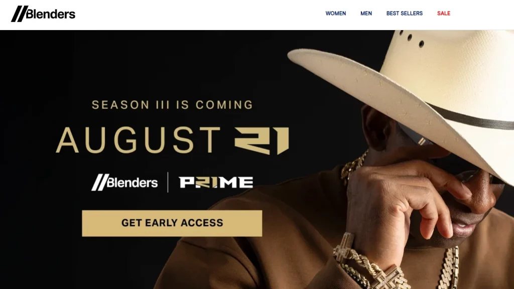 Homepage of Blenders, one of the Shopify Plus websites. 