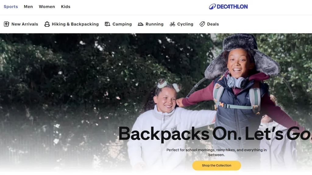 Decathalon, a brand with a Shopify Plus website.