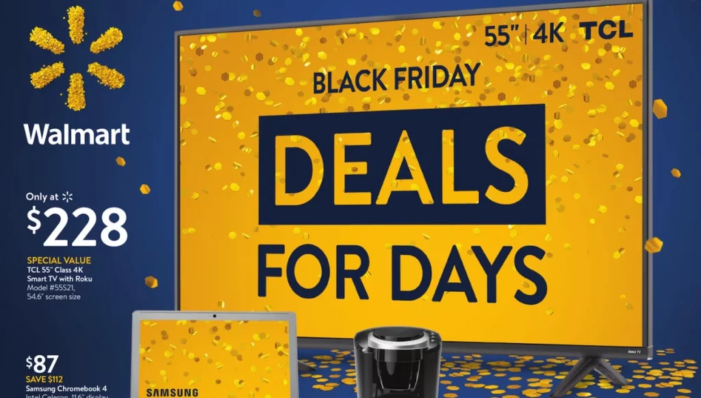 A Black Friday ad of Walmart during the BFCM season. 