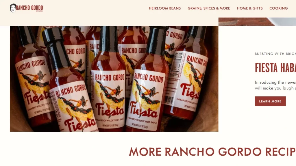 Rancho Gordo, an example of a store using Broadcast Shopify theme.