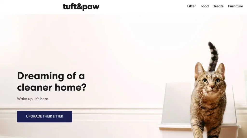 Homepage of Tuft & Paw, a Shopify pet store. 