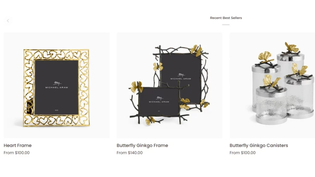 Homepage of Micheal Aram, a popular Shopify art store.