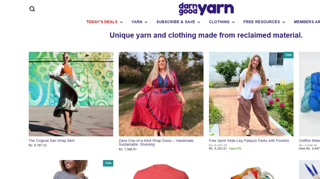 Darn Good Yarn, one of the best Shopify art stores. 