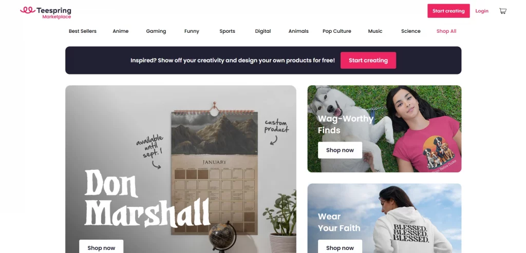 Teespring Shopify Dropshipping Store 