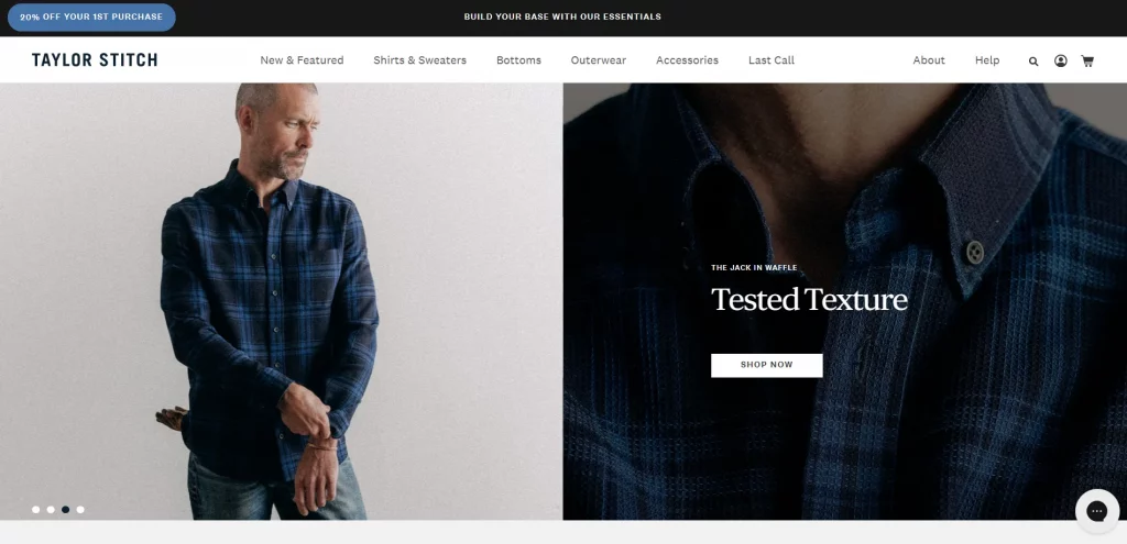 "Taylor Stitch" Shopify clothing store