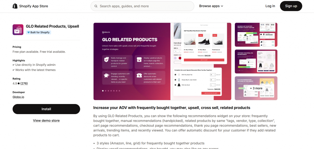 GLO Related Products, Upsell