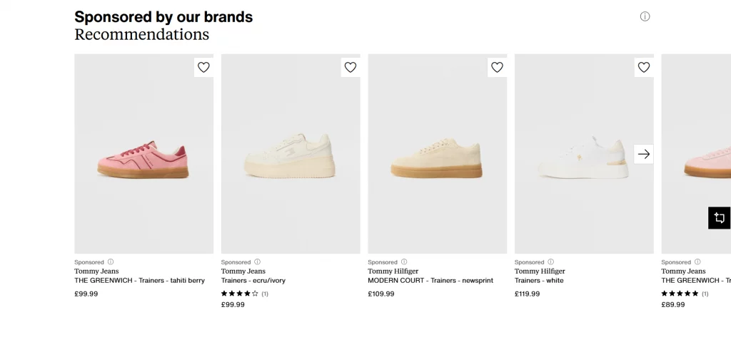 Personalize the shopping experience with recommendations section
