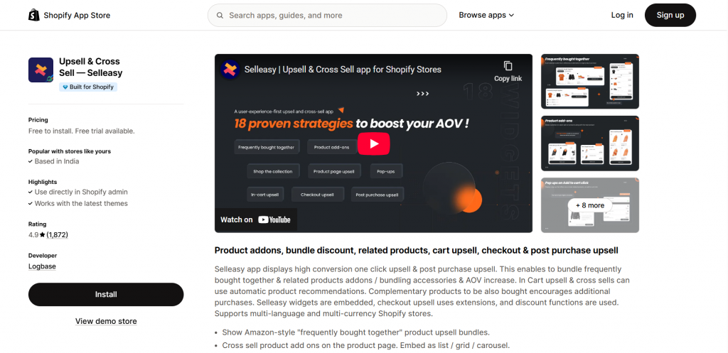 Upsell & Cross Sell Selleasy