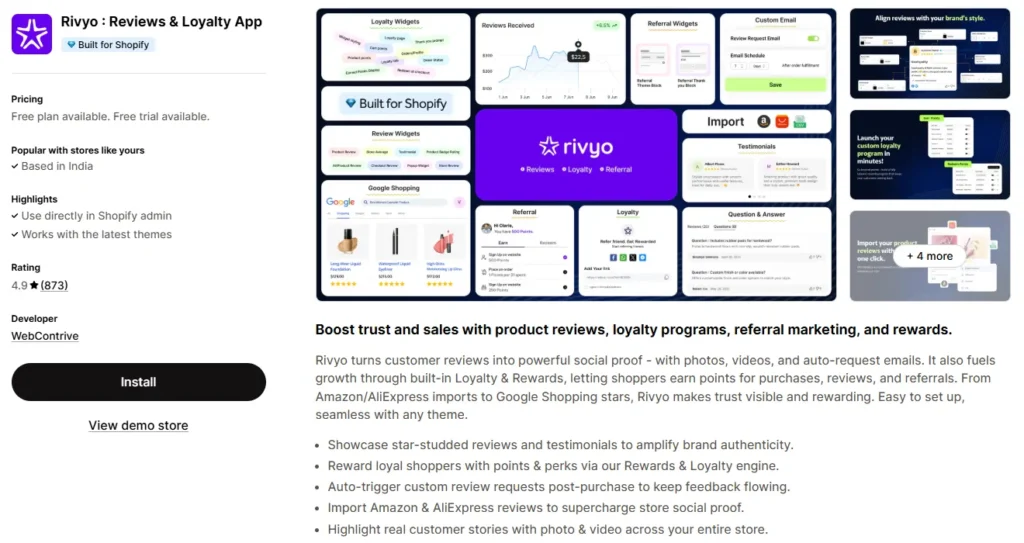 Rivyo, the product review app for Shopify. Rivyo, the product review app for Shopify.