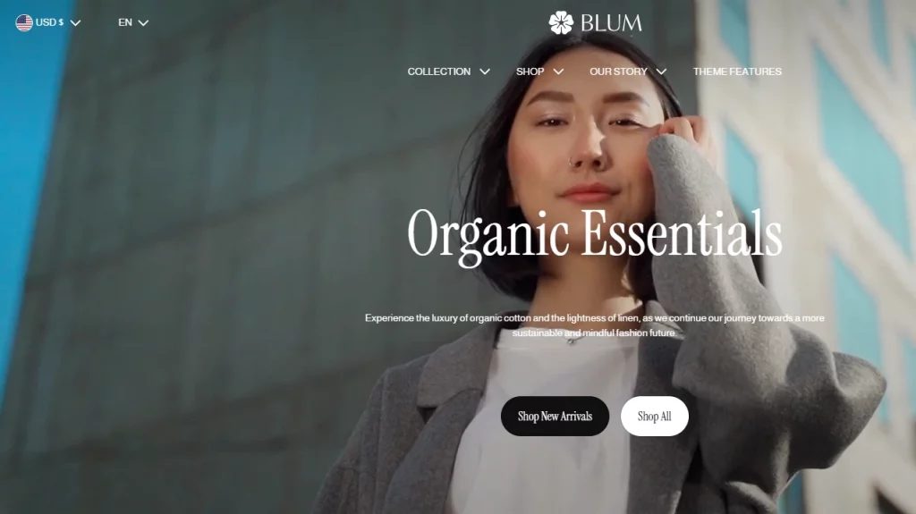 Blum Shopify theme, one of the fastest Shopify themes. 