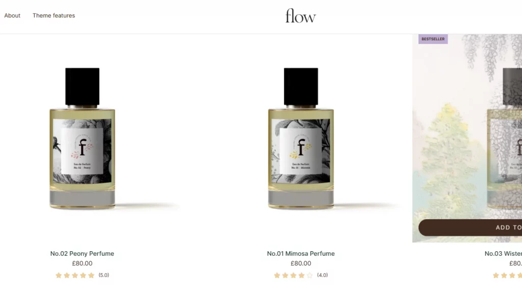 Nectar, one of the presets of the Flow Shopify theme. 