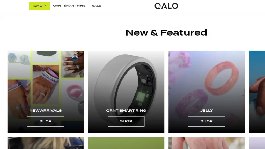 Qalo, a jewelry store set up on Shopify. 
