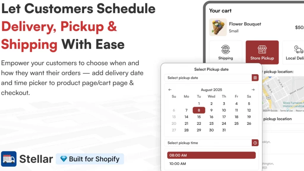 Choose the Stellar pickup and delivery app for order management. 