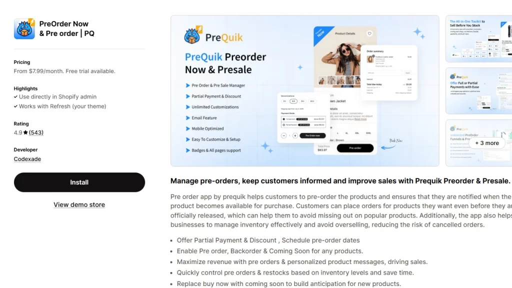 Preorder Now & Pre order, the Shopify pre order app. 