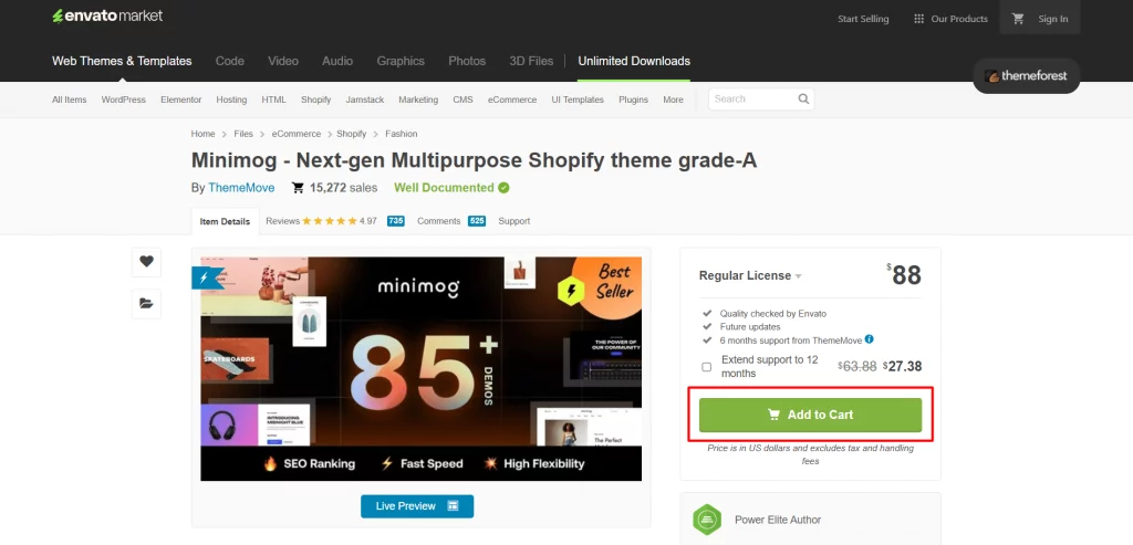 Purchase the Minimog Theme