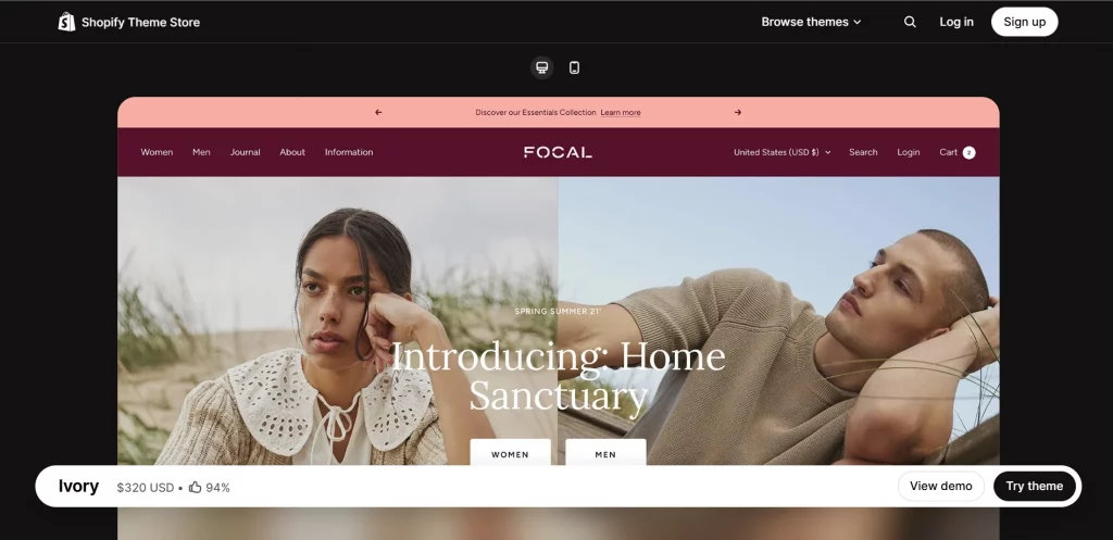  Ivory Style Shopify theme 