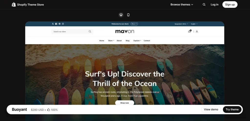Buoyant shopify theme