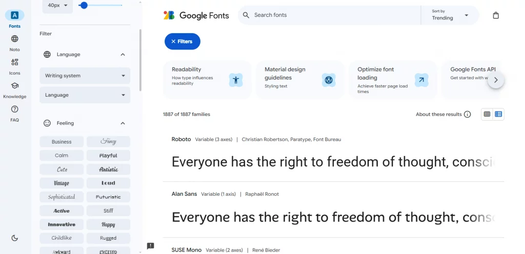 Choose Your Google Font