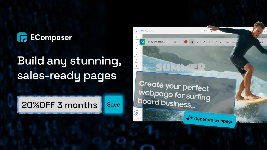 The landing page builder app for Shopify - Ecomposer