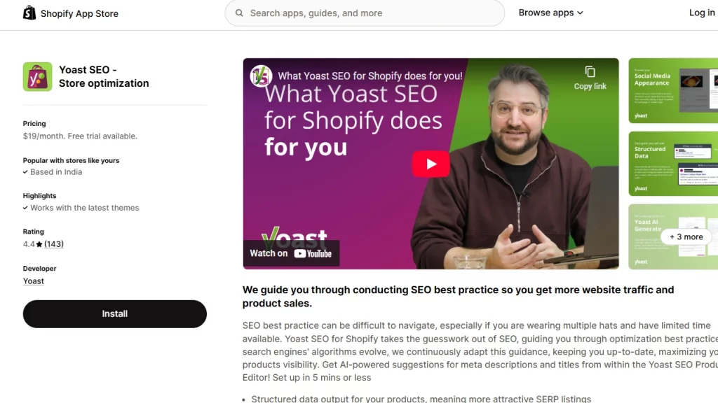 Yoast SEO App for Shopify. 