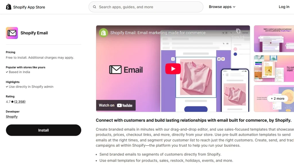 Shopify Email marketing app